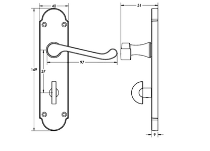 EPSOM Bathroom Plate Door Handles