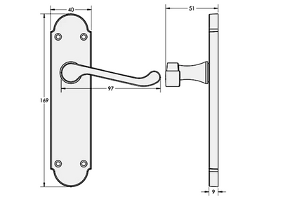 EPSOM Lever Latch Plate Door Handles