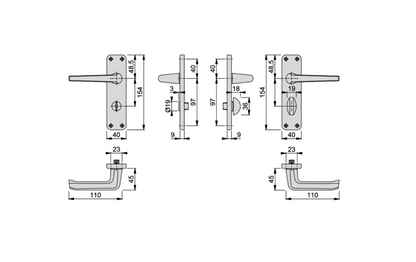 HOPPE Edinburgh Long Plate Bathroom Lever Handle