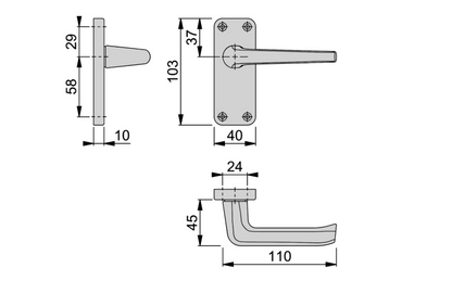 HOPPE Edinburgh Short Plate Lever Handle Furniture