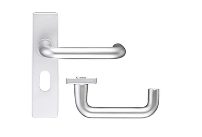 ZOO Return To Door Lever Handle On Oval Lock Backplate FD30/60