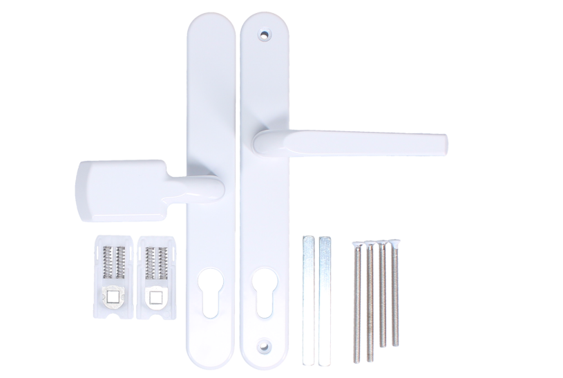 ASEC Evo Sprung Lever/Moveable Pad Multipoint Door Handles 92mm & 62mm PZ 245mm Backplate 212mm Fixings