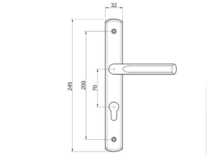 ASEC Sprung Lever/Lever Multipoint Door Handles 70mm PZ 200mm Backplate 200mm Fixings