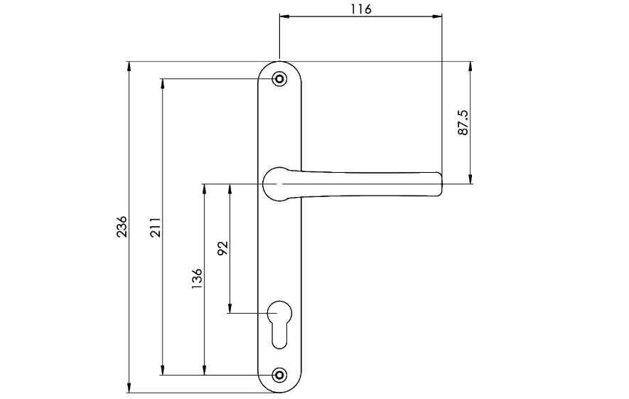 AVOCET Pioneer Plus Sprung Lever/Lever Multipoint Door Handles 92mm PZ 211mm Fixings