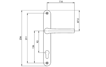 AVOCET Pioneer Plus Sprung Lever/Lever Multipoint Door Handles 92mm PZ 211mm Fixings