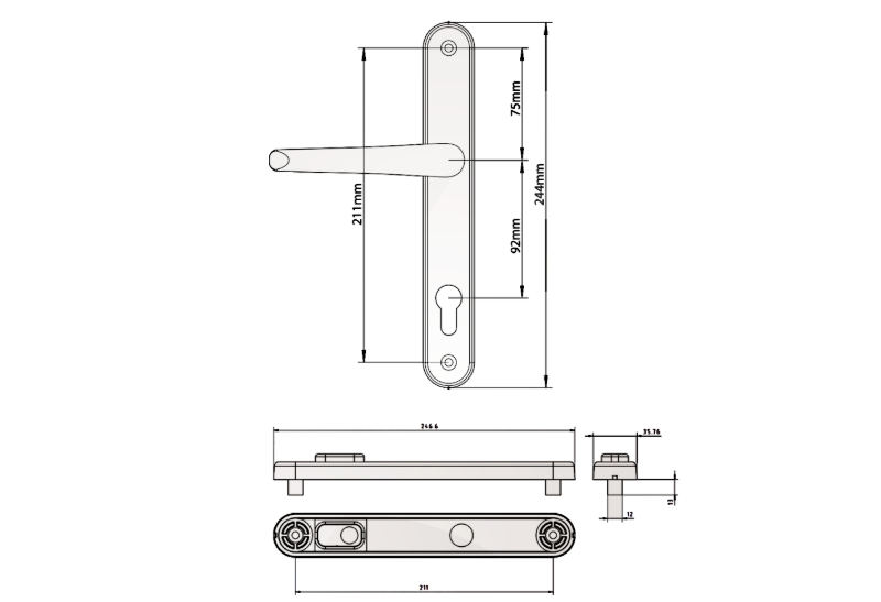 DYNAMIC TS007 2 Star Lever/Lever Security Door Handle