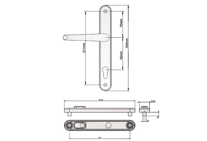 DYNAMIC TS007 2 Star Lever/Lever Security Door Handle