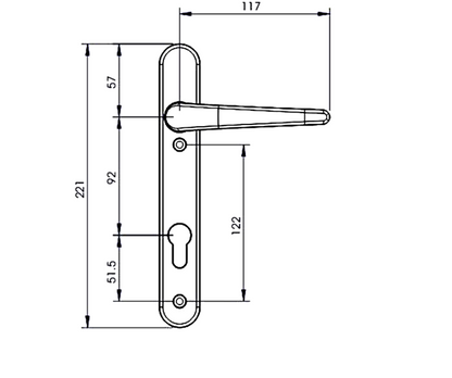 ERA Classic Unsprung Lever/Lever Multipoint Door Handles 92mm PZ 122mm Fixings