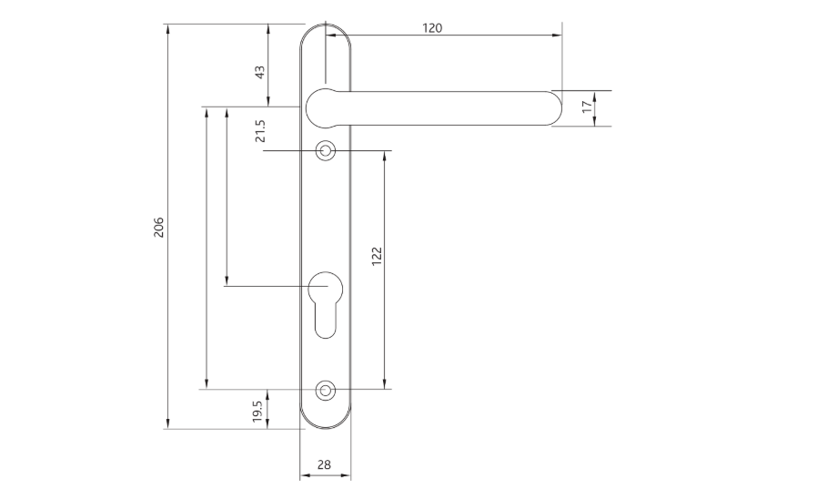 FAB & FIX Windsor Sprung Lever/Lever Multipoint Door Handles 92mm PZ 122mm Fixings