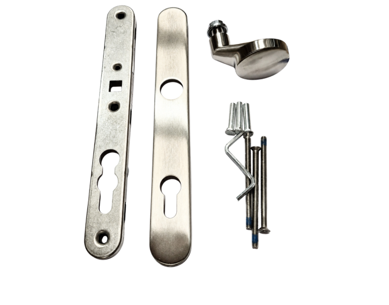 GU BKS Narrow Stile B-72640-61-0-8 Unsprung Lever/Fixed Pad Multipoint Door Handles 92mm PZ