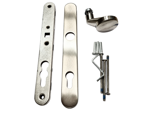 GU BKS Narrow Stile B-72640-61-0-8 Unsprung Lever/Fixed Pad Multipoint Door Handles 92mm PZ
