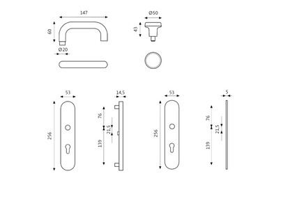 GU BKS Rondo B-72220-60-0-8 Unsprung Lever/Knob Multipoint Door Handles 92mm PZ 215mm Fixings