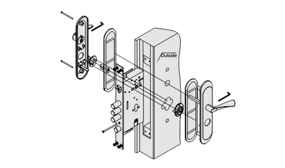 HOOPLY CEFIRO ZTB002 Sprung Lever/Lever Multipoint Door Handles 85mm PZ 246mm Fixings With Snib