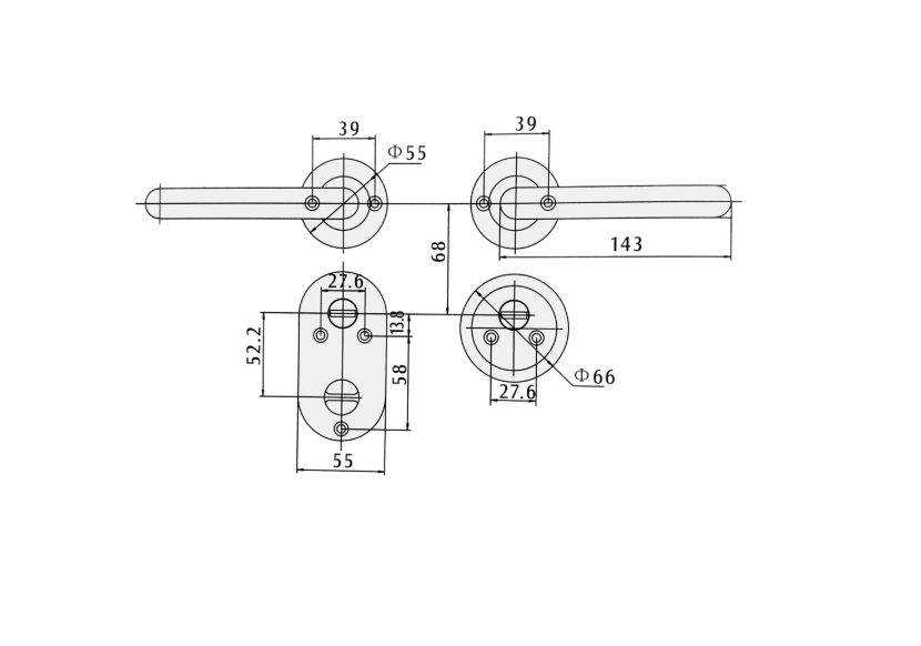 HOOPLY FT09 Sprung Lever/Lever Multipoint Door Handles With Snib