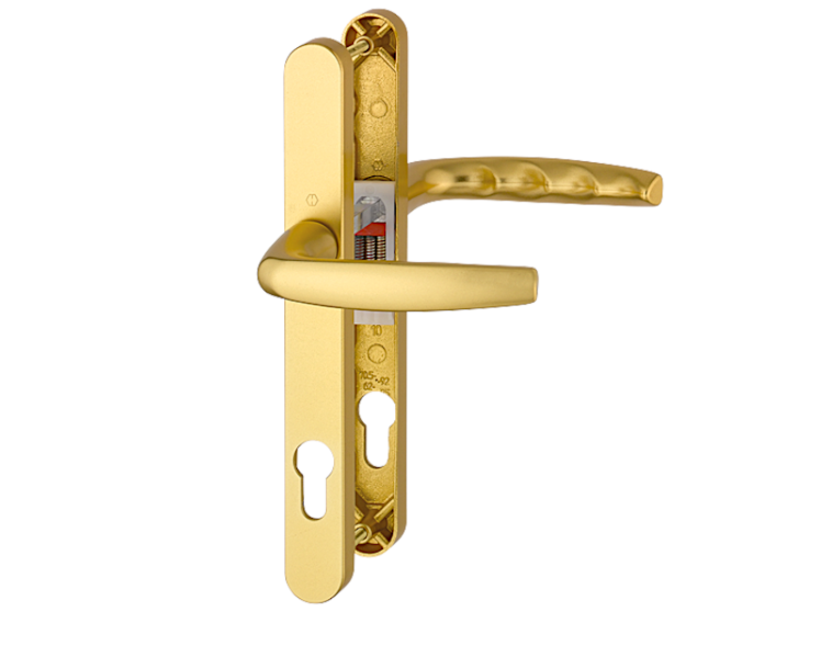 HOPPE Atlanta 1530/3623N Sprung Lever/Lever Multipoint Door Handles 92mm PZ Narrow Backplate