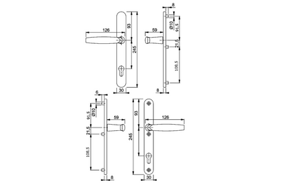 HOPPE Atlanta Unsprung Lever/Lever Multipoint Door Handles 92mm PZ 91.5mm & 108.5mm Fixings
