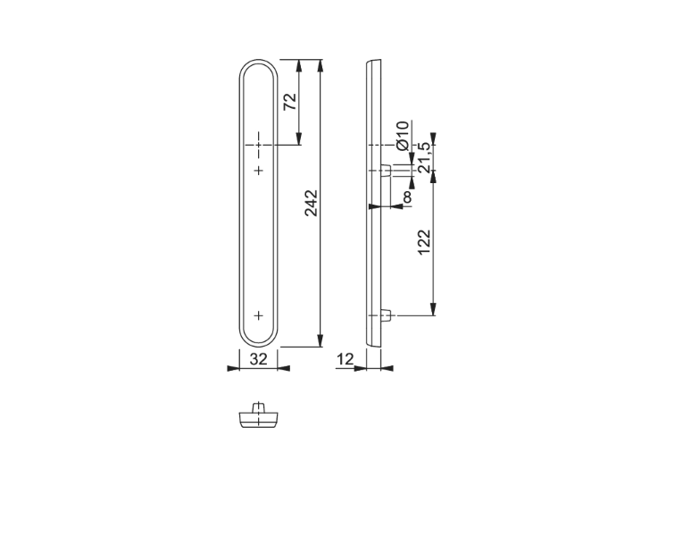 HOPPE Birmingham Blanking Plate Multipoint Door Handles 122mm Fixings
