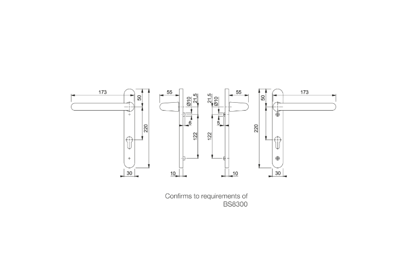 HOPPE Paris 137/3337 Long Unsprung Lever/Lever Multipoint Door Handles 92mm PZ 122mm Fixings