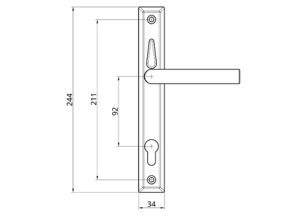 LOXTA Stealth Double Locking Unsprung Lever/Lever Multipoint Door Handles 92mm PZ 211mm Fixings With Snib