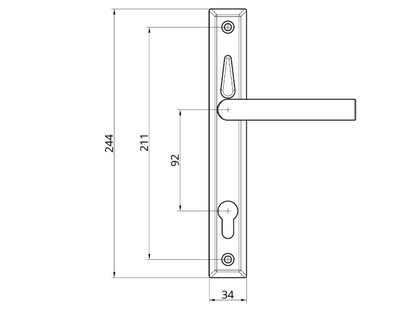 LOXTA Stealth Double Locking Unsprung Lever/Lever Multipoint Door Handles 92mm PZ 211mm Fixings With Snib