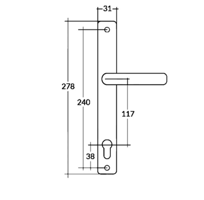 MILLENCO Sprung Lever/Lever Multipoint Door Handles 117mm PZ 240mm Fixings