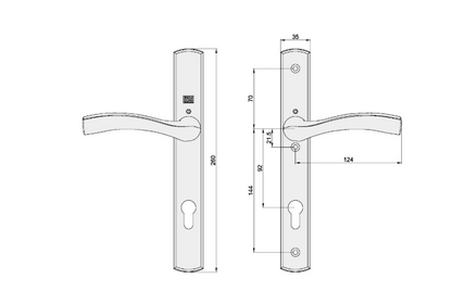 WINKHAUS Palladio Quick Fit Unsprung Lever/Lever Multipoint Door Handles 92mm PZ 214mm Fixings To Suit 56mm-60mm Doors