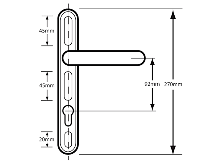 YALE Retro Sprung Lever/Lever Multipoint Door Handles 92mm PZ Adjustable Fixings