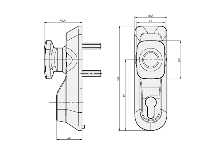 BRITON 1413EKE Fire Rated Knob Operated Outside Access Device