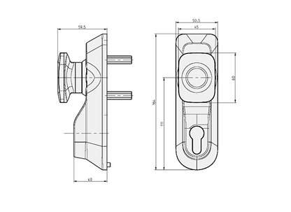 BRITON 1413EKE Fire Rated Knob Operated Outside Access Device