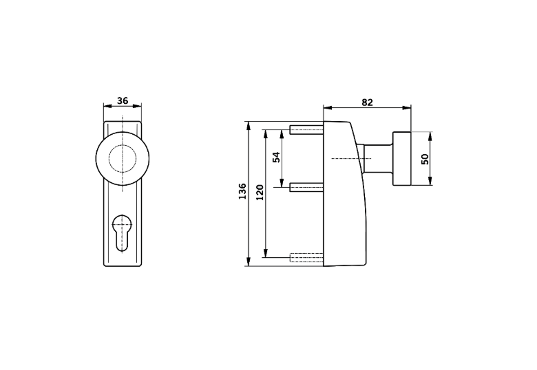 DORMAKABA PHT 06 Fire Rated Knob Operated Outside Access Device