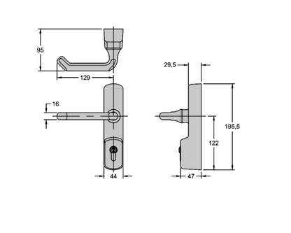 EXIDOR 425 EC Lever Operated Outside Access Device