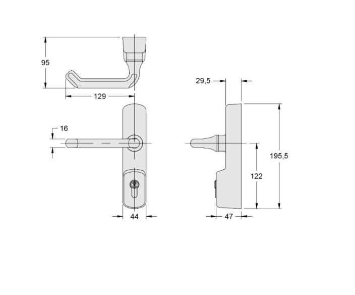 EXIDOR 525 Euro Lever Operated UPVC Door Exit Device
