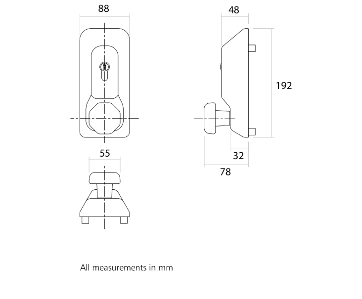 EXIDOR 709EC Knob Operated Outside Access Device