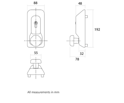 EXIDOR 709EC Knob Operated Outside Access Device