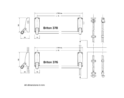 BRITON 377 Fire Rated Push Bar Double Rebated Door Panic Set