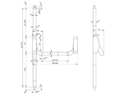 DORMAKABA PHA2220 Standard Fire Rated Panic Bolt