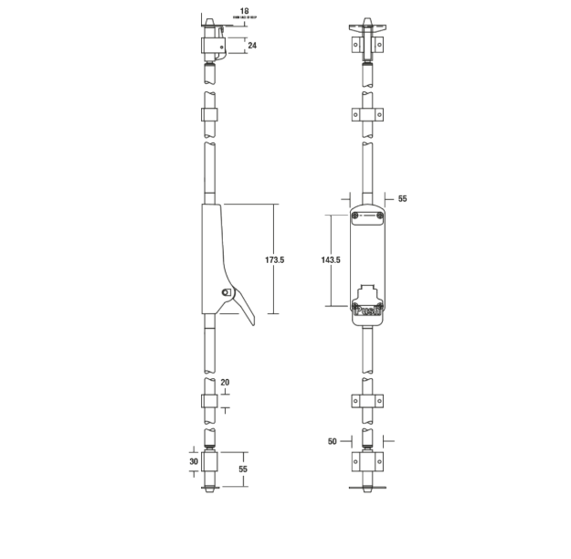UNION ExiSAFE Push Pad Bolt To Suit Single Doors