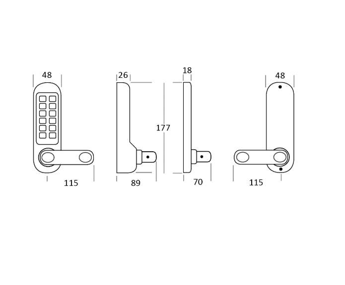 BORG LOCKS BL5003 FT Fire Rated Digital Lock With DIN Euro Profile 72mm Centres Sashlock
