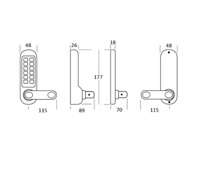 BORG LOCKS BL5003 FT Fire Rated Digital Lock With DIN Euro Profile 72mm Centres Sashlock