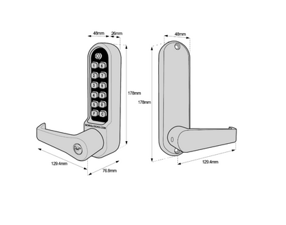 BORG LOCKS BL5701 ECP FT Fire Rated Digital Lock With 60mm Tubular latch & Key Override
