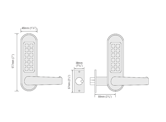 CODELOCKS CL510 / CL515 Digital Lock With Tubular Latch