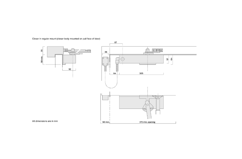 BRITON 996 Series Fire Rated Hold Open Door Closer