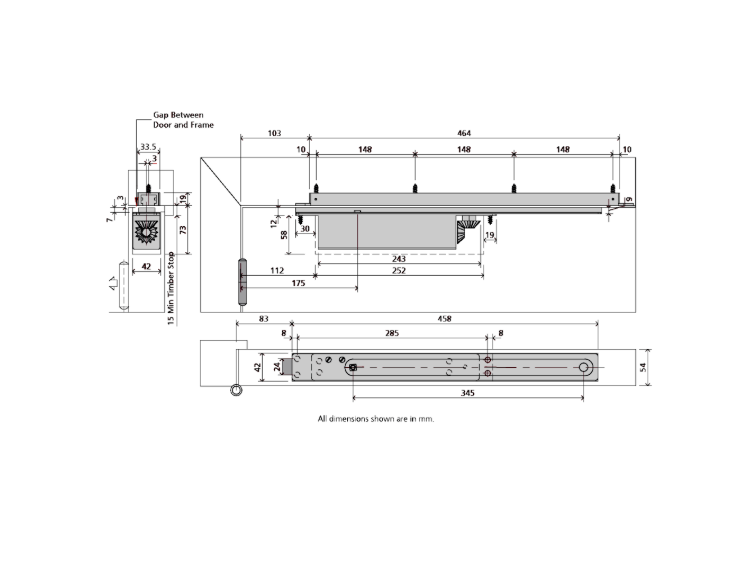 RUTLAND Fire Rated ITS.11205 Concealed Cam Action Door Closer EN 2-5