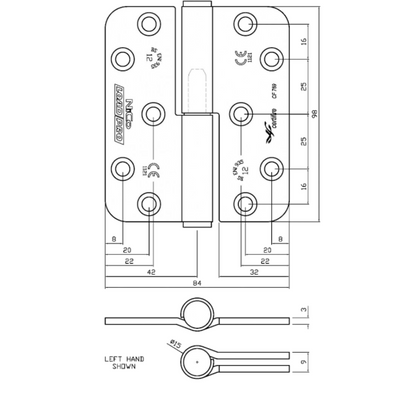 NICO Hinge 4717 Load Pro Lift Off Fire Rated Single Hinge Handed