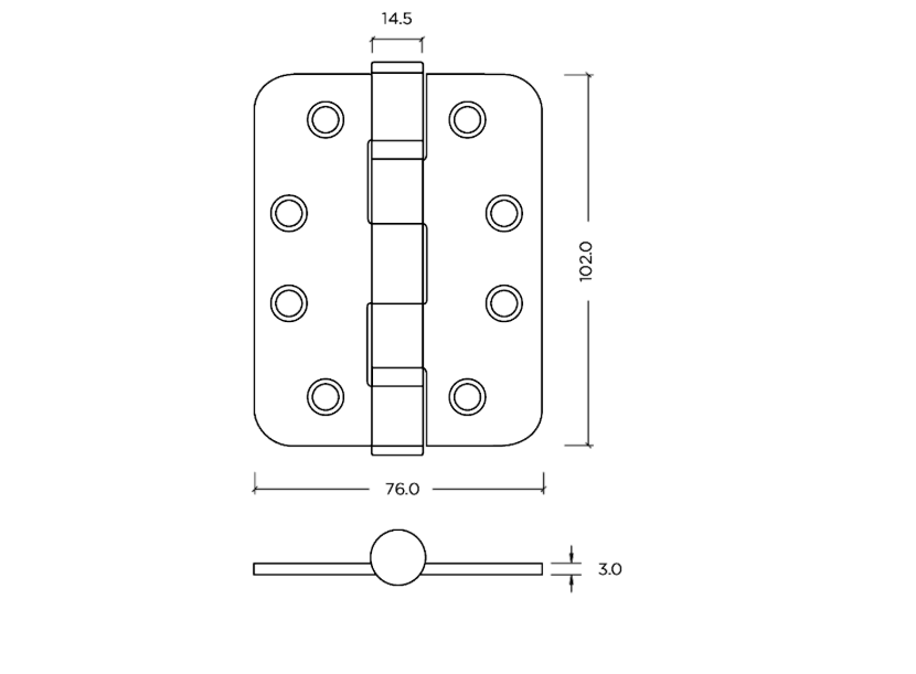 ZOO Ball Bearing Hinge ZHSS243 Grade 13 Certifire/CE/UKCA