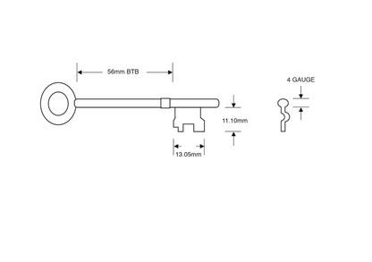ASEC Pre-Cut FB4 Key To Suit Marsden Fire Brigade Locks