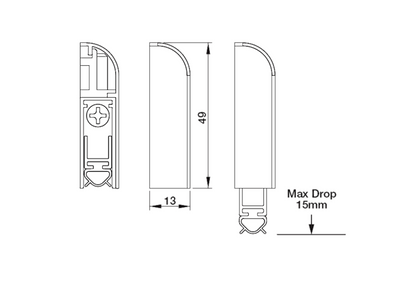 FIRESTOP Applic 38dB Fire Rated Automatic Drop Down Seal Face Fixed