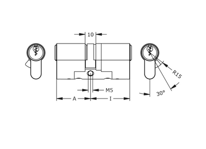 EVVA EPSnp DZ Euro Double Cylinder Keyed To Differ 3 Keys TS007 3*
