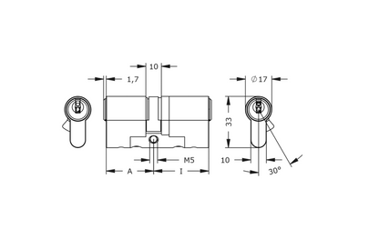EVVA ICS DZ Euro Double Cylinder Keyed To Differ 3 Keys TS007 3*