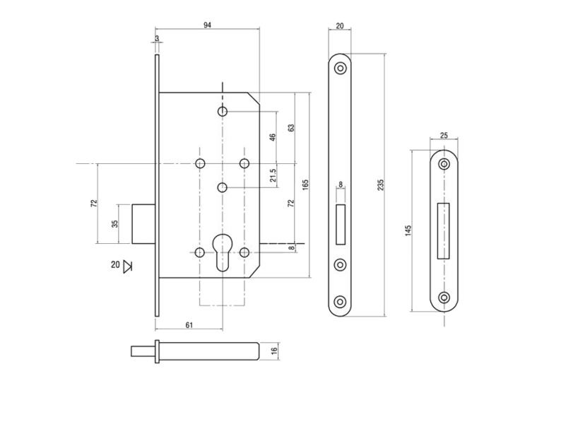 Briton 5410 DIN Standard Fire Rated Euro Deadcase